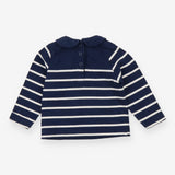 Navy Striped Collared Long Sleeve