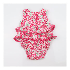 Frill Woven Romper Pink Berry