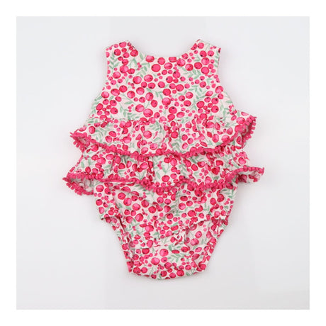 Frill Woven Romper Pink Berry