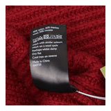 Merino Wool Blend Ribbed Crew Neck Jumper Burgundy