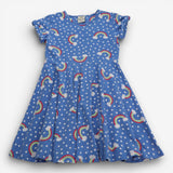 Blue Polka Dot & Rainbow Dress