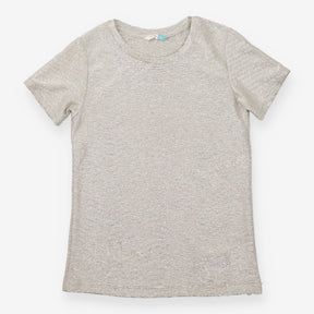 Silver Metallic Shimmer Short-Sleeve Party Top