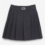 Grey Pleated School Skirt