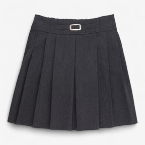 Grey Pleated School Skirt