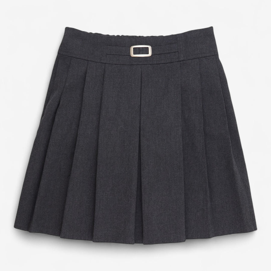 Grey Pleated School Skirt