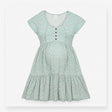 Green and Pink Floral Button Front Maternity Dress