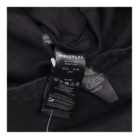 Jumpsuit Linen Short Sleeve Button Front Black