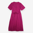 Magenta Pink Textured Button Through Midi 