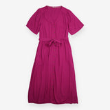 Magenta Pink Textured Button Through Midi 