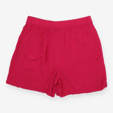 Magenta Crinkle Viscose Pull On Shorts
