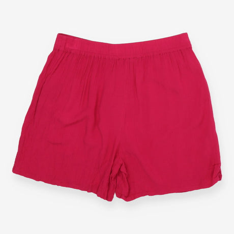 Magenta Crinkle Viscose Pull On Shorts