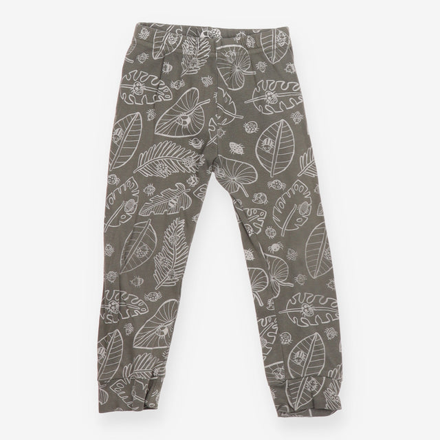 Leggings Botanical Bug Print Olive Green