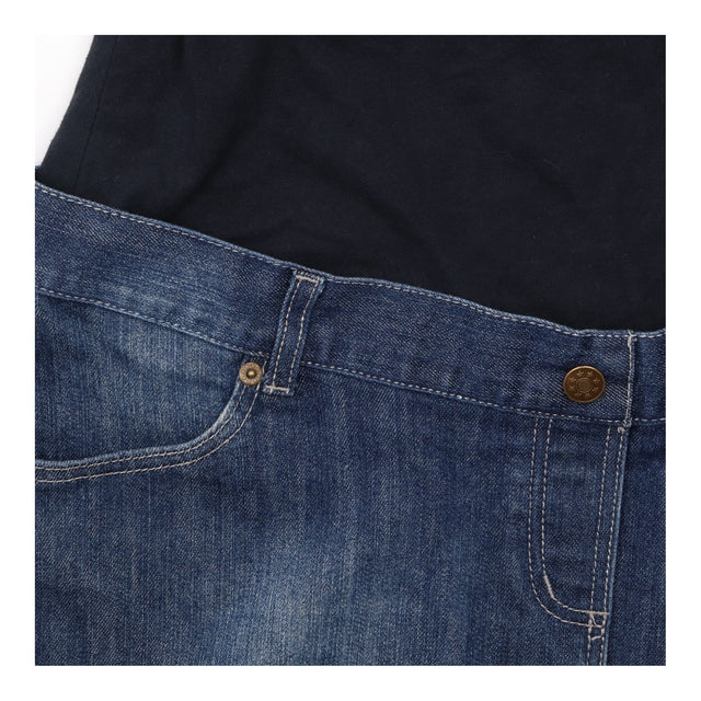 Dark Wash Blue Denim Over Bump Stretch Jersey Wais