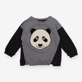 Sweater Black and Grey Panda Applique