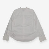 Cotton Poplin Ruffle Sleeve Shirt White Classic Fi