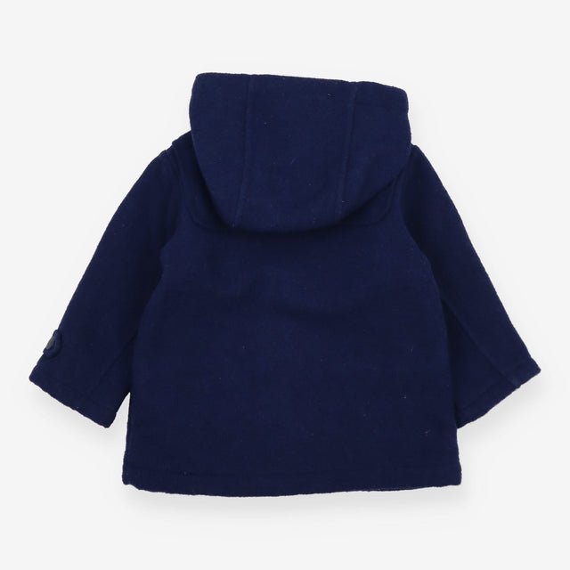 Woolen Coat Navy with Tartan Lining