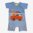 Romper blue striped jungle tour van