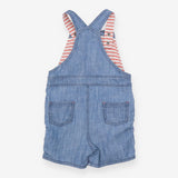 Dungarees Shortie Chambray with Red Stripe Lining