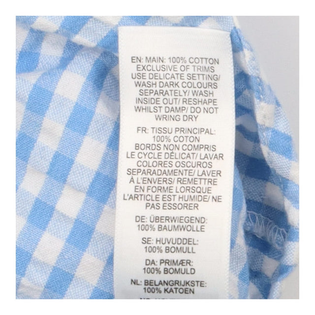 Blue and white check shirt with pocket