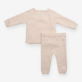 Outfit Top and Trousers Knit Cream Bear Applique