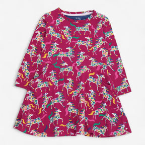 Dress pink floral horses