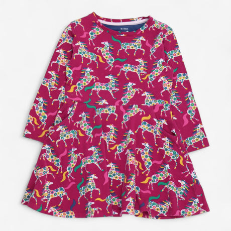 Dress pink floral horses