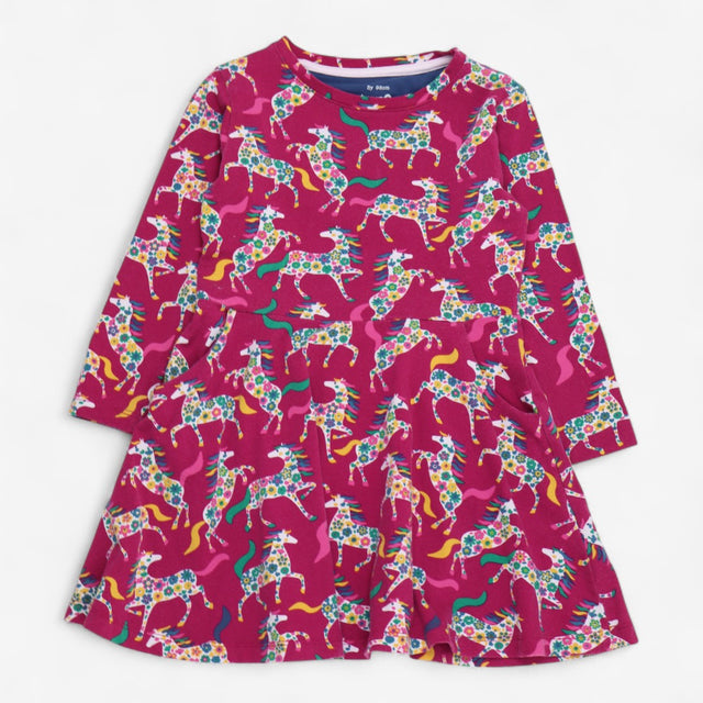 Dress pink floral horses