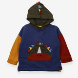 Colour-block Dinosaur Hoodie