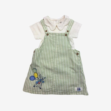 Green Stripe Peter Rabbit Pinafore Dress with Body