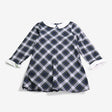 Dress long sleeve with collar green and blue tarta