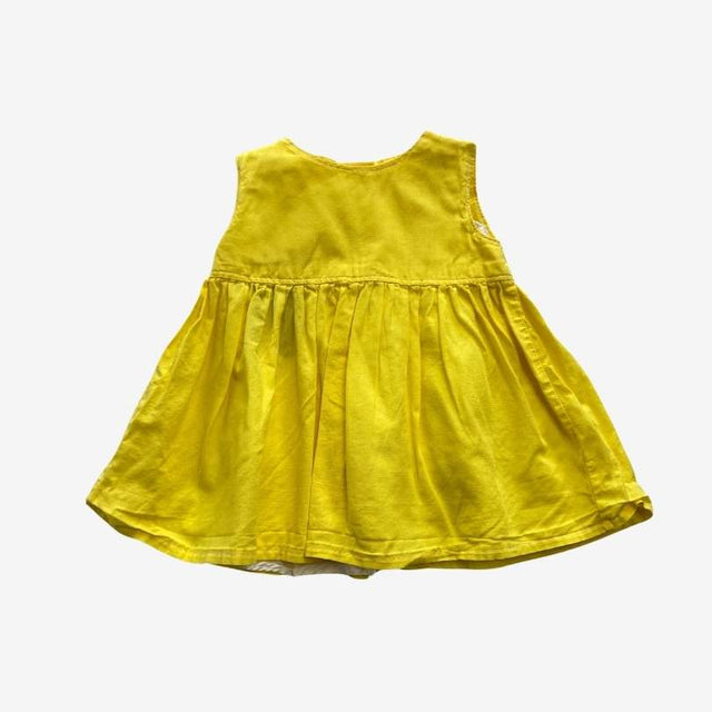 Handmade Yellow Woven Dress with Slip