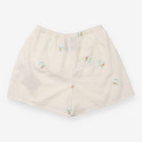 Boxer Shorts White Embroidered Alphabet Floral Org