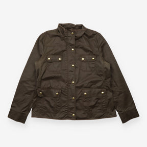 Dark Olive Cotton Utility Field Jacket Multiple Po