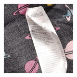 Black Colourful Planet Print Long Sleeve Midi Smoc