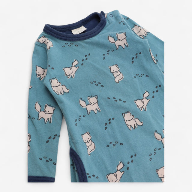 Dress Blue with White Foxes
