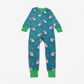 Sleepsuit blue pig