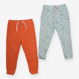 Orange and Green Leggings with Drawstring 2pc 