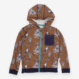 Hoodie brown under sea Octopus Lobsters