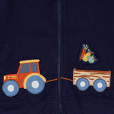 Hoodie Zip Navy Tractor & Trailer Reversible
