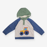 Hoodie grey and blue tractor