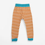 Joggers orange stripe turquoise cuff 