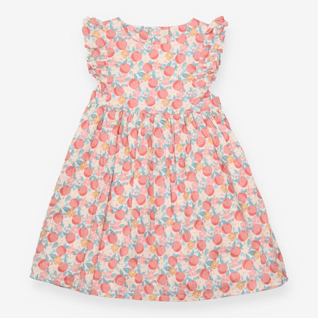 Dress Sleeveless Frill Peaches and Flowers