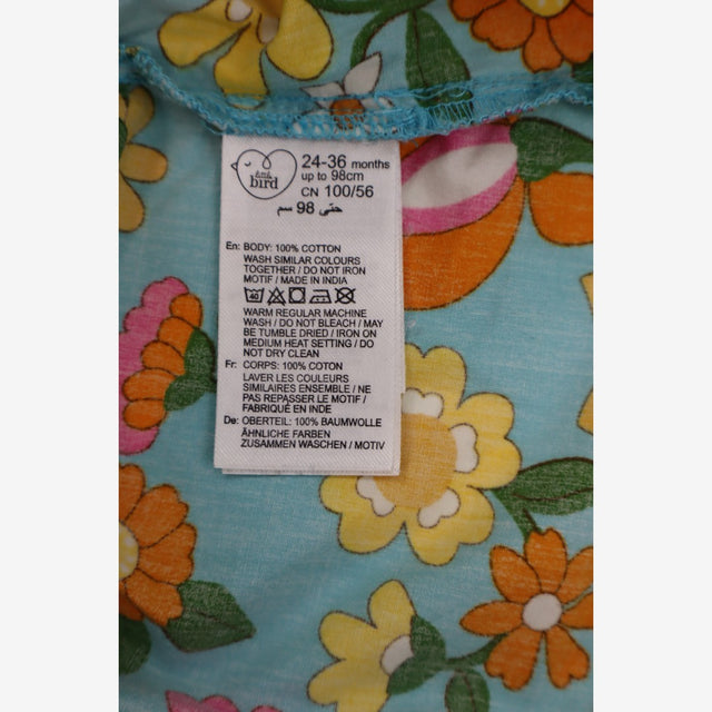 Dress Woven with Collar Blue Floral