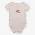 Bodysuit short sleeve white rainbow sun cloud