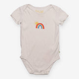 Bodysuit short sleeve white rainbow sun cloud