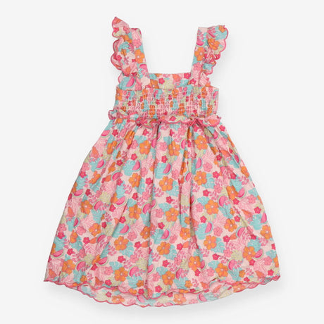 Sundress pinks orange elastic back