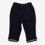 Navy chino floral lined