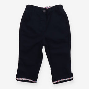 Navy chino floral lined