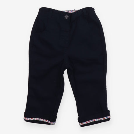 Navy chino floral lined