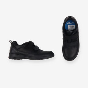 Black school shoe 2 Velcro straps alien